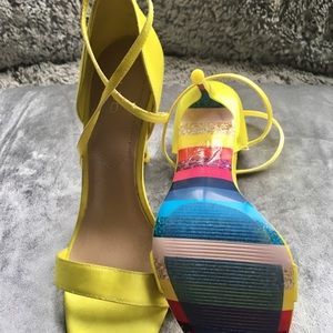 Aldo stiletto chartreuse heels.